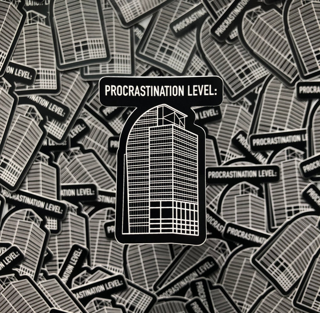 Procrastination Level Sticker