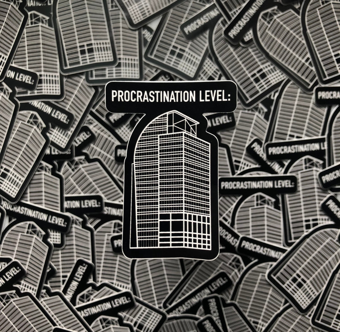 Procrastination Level Sticker
